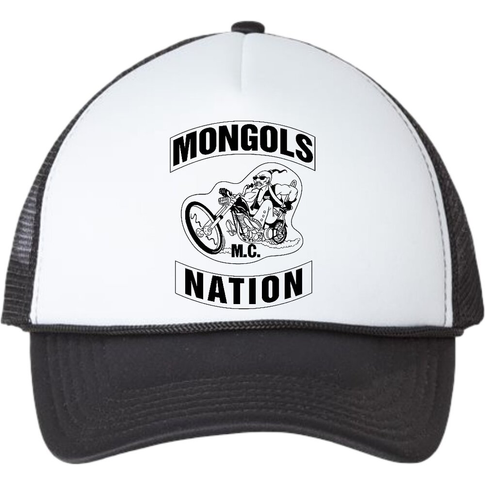 Mongols Nation MC Black And White Otto Foam Trucker Snap Back